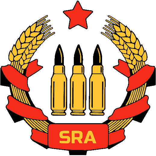 The SRA logo: three bullets wreathed by wheat with a red star at the top.